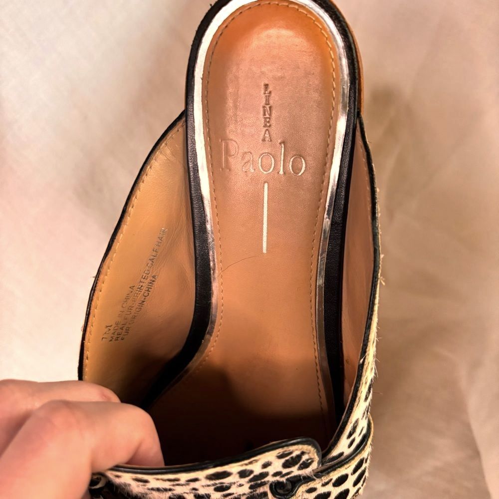 Linea Paolo Leopard Print Slip-On Shoes | Size 7 (US)- Genuine Calf Hair Loafer - Picture 3 of 11